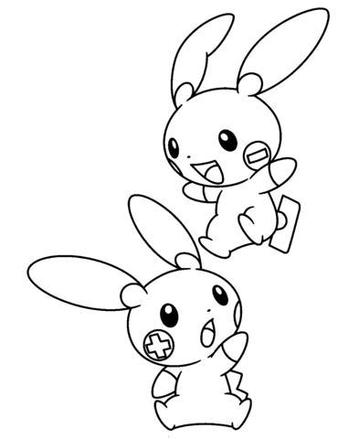 Plusle And Minun Coloring Page